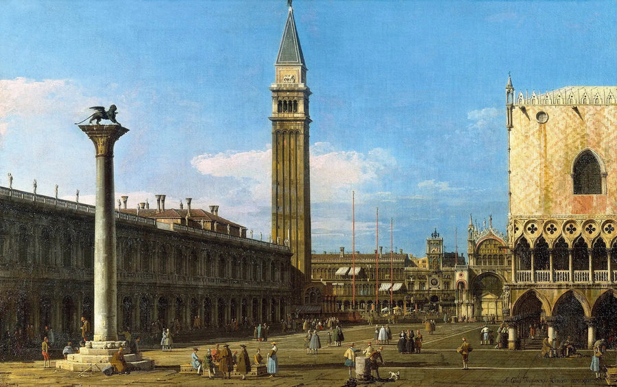 ヴェネツィア：ピアッツェッタから時計塔方面へ - カナレット

Source:
Venise : la Piazzetta vers la Torre dell'Orologio - Canaletto