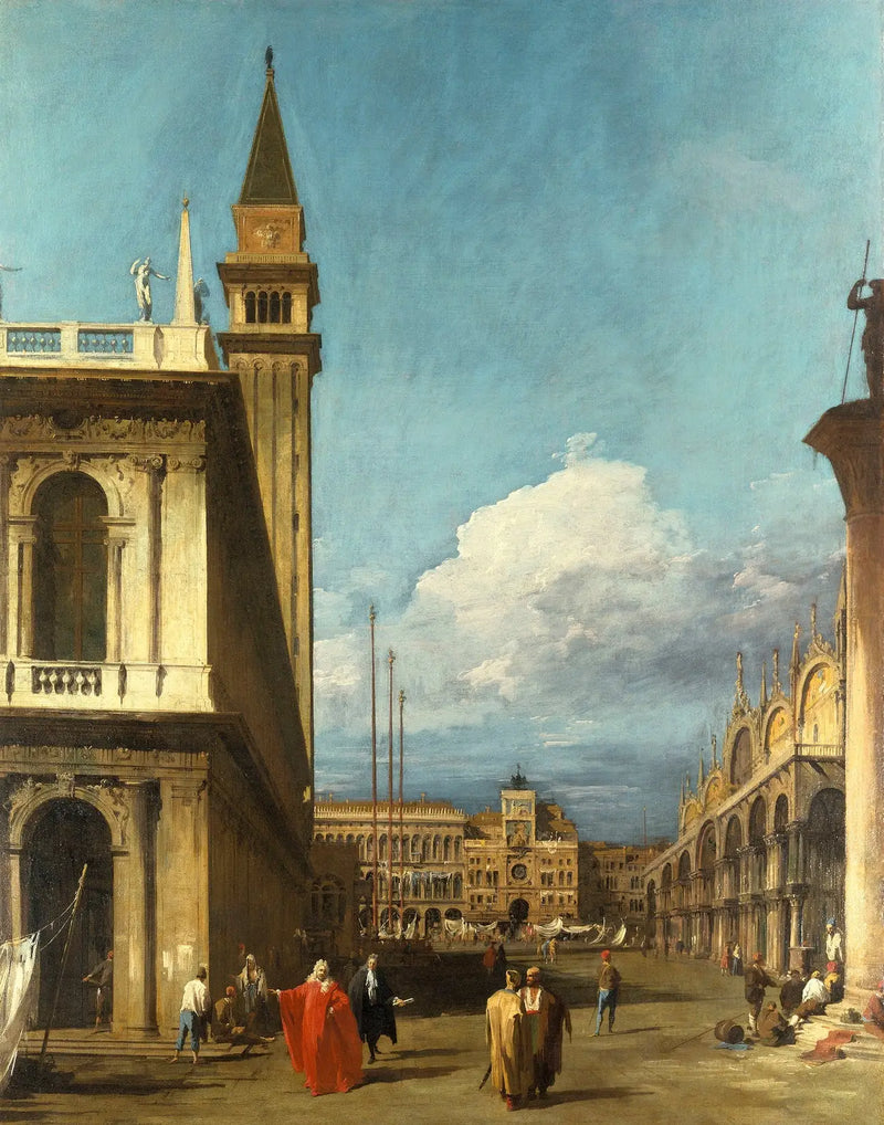 ヴェネツィア：ピアッツェッタから時計塔方面へ - カナレット

Source:
Venise : la Piazzetta vers la Torre dell'Orologio - Canaletto