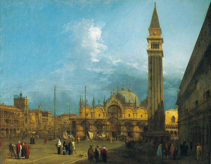 ヴェネツィア：サンマルコ広場と大聖堂、鐘楼 - カナレット

Source:
Venise : la place Saint-Marc avec la basilique et le campanile - Canaletto