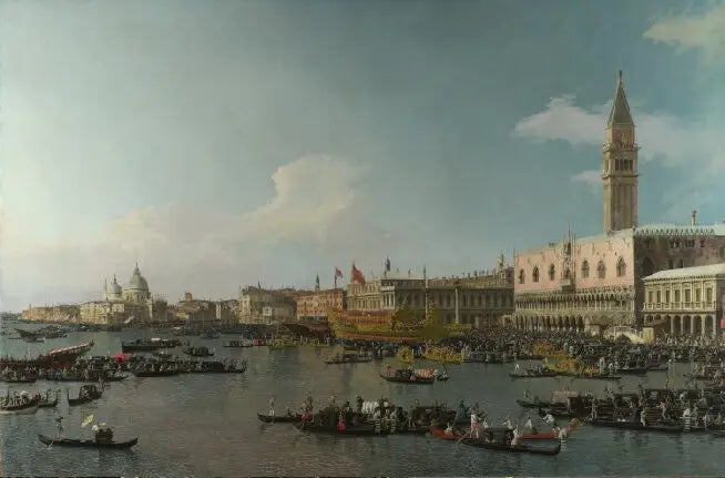 ヴェネツィア：聖マルコ湾と昇天祭の日のカナレットの風景

Source:
Venise : le bacino di San Marco le jour de l'Ascension - Canaletto