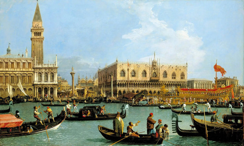 ヴェネツィア：聖マルコ湾と昇天祭の日のカナレットの風景

Source:
Venise : le bacino di San Marco le jour de l'Ascension - Canaletto