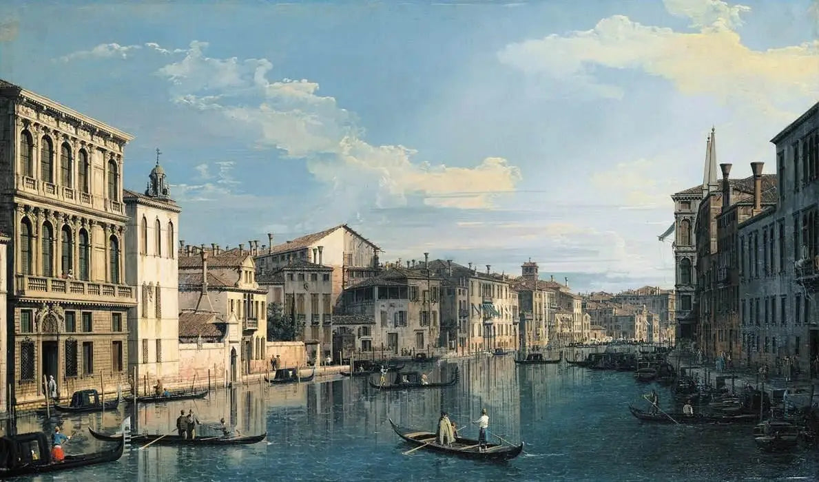 Venise: Le Grand Canal depuis le palais Flangini vers l’église San Marcuola - Canaletto - Alpha Reproduction