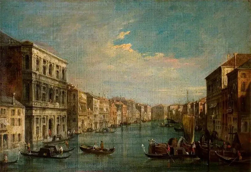 ヴェネツィア：グランド・カナル南西側から見たグラマニ宮殿からの眺め - カナレット

Source:
Venise : le Grand Canal vu du sud-ouest depuis le Palazzo Grimani - Canaletto