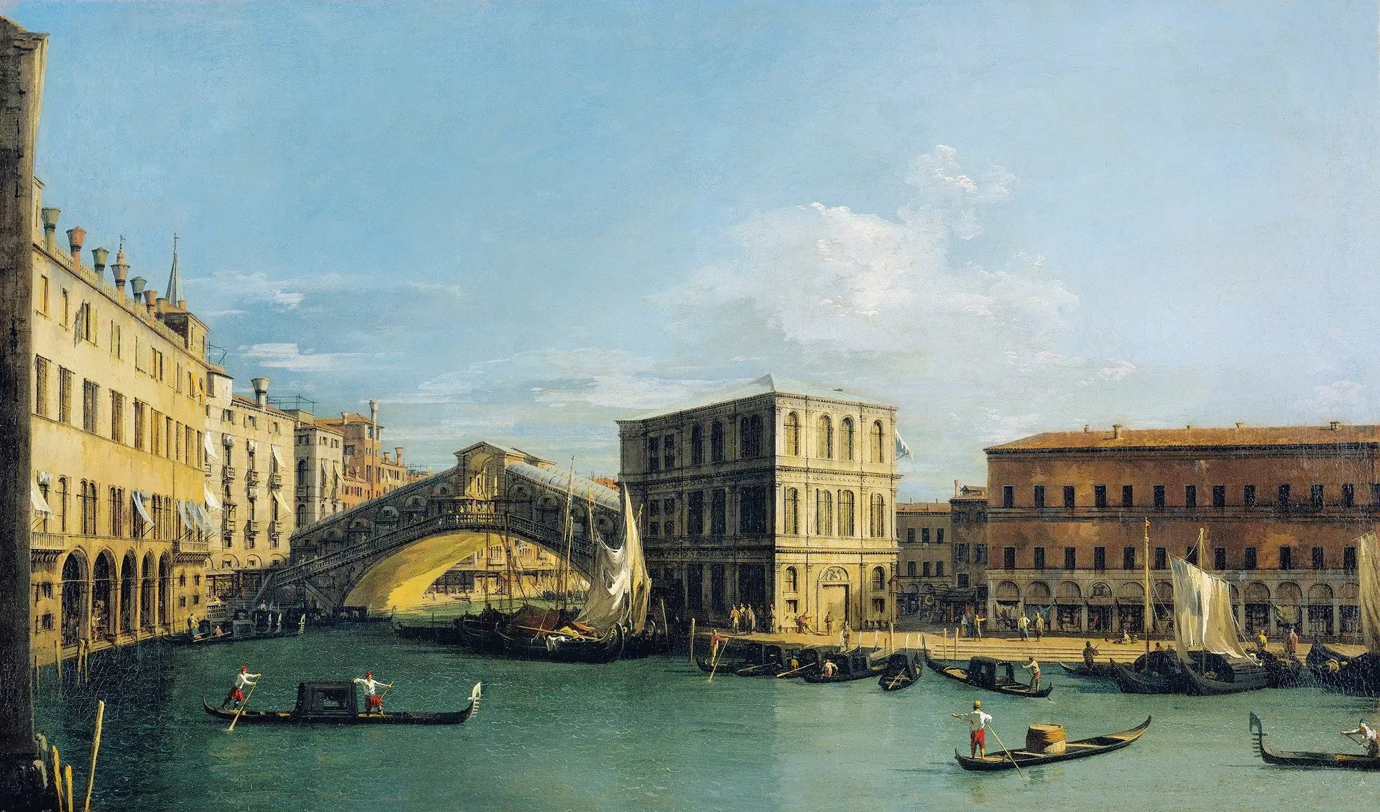 Venise: le pont du Rialto vers le Nord - Canaletto - Alpha Reproduction