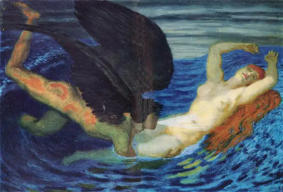 Reproduction du tableau « Vent et vagues - Franz Von Stuck » par Alpha Reproduction en peinture à l’huile