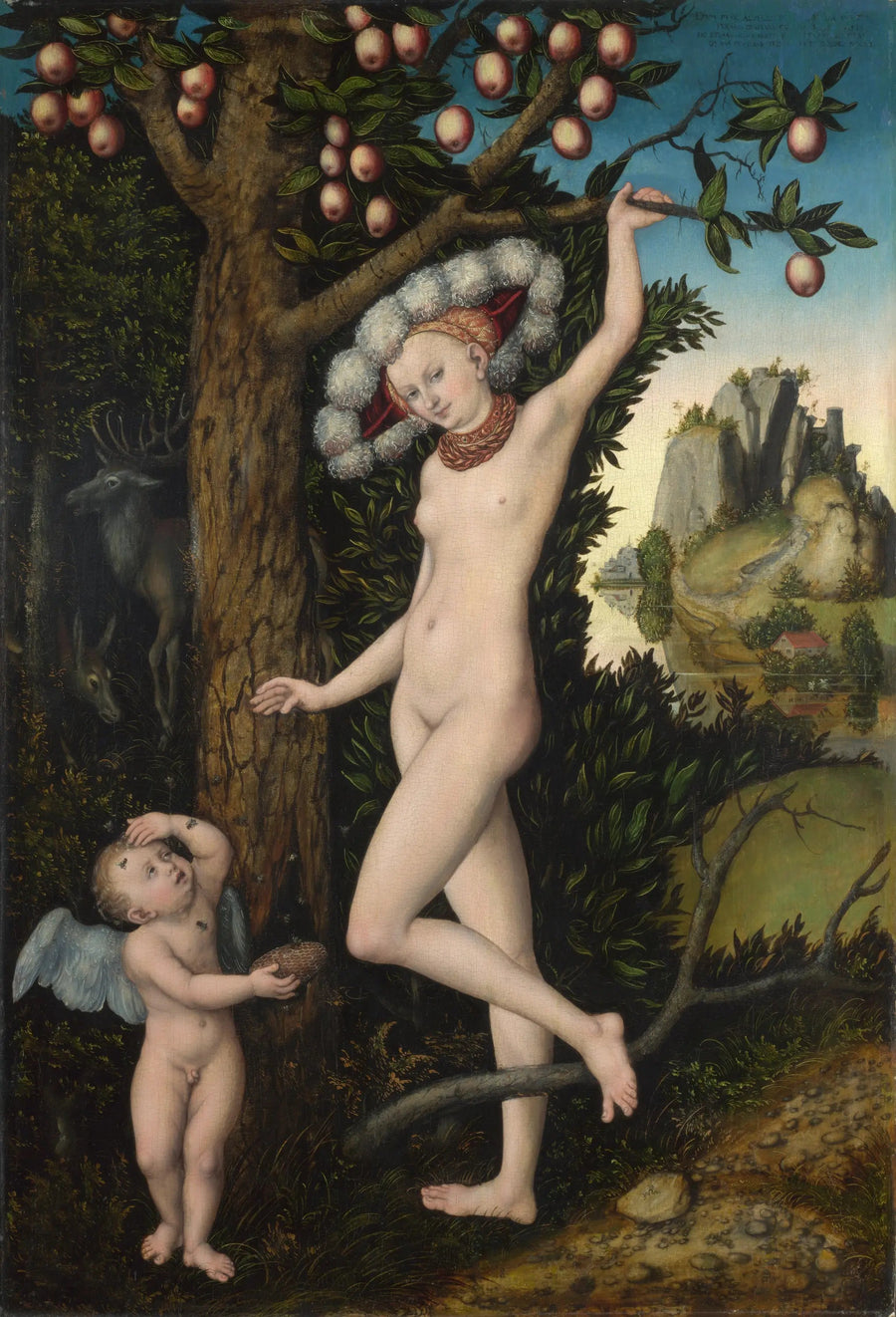 Vénus avec Cupidon le voleur de miel - Lucas Cranach the Elder image 1 copie peinte à la main à l’huile
