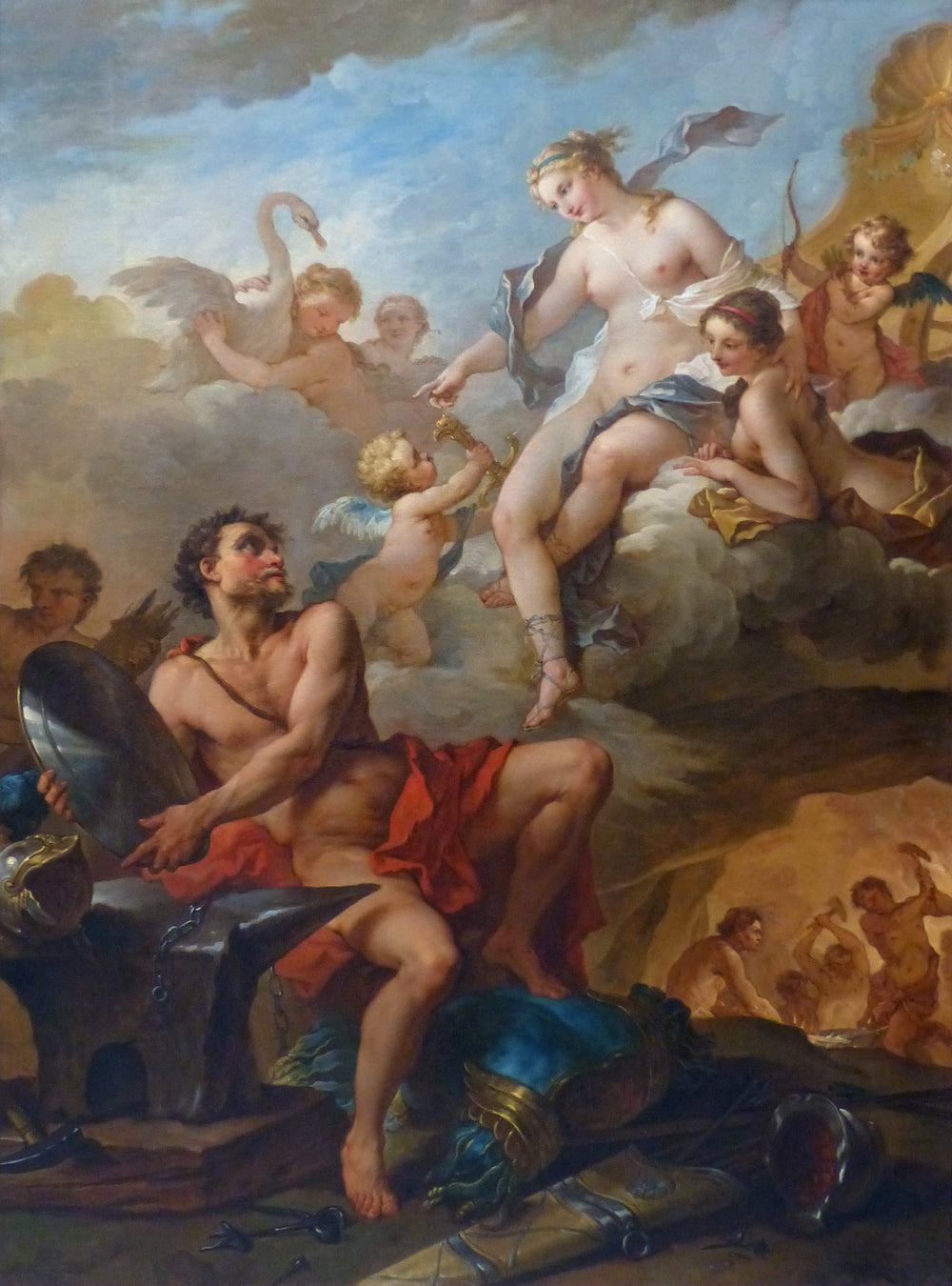 Vénus demande à Vulcain des armes pour son fils Énée - Charles-Joseph Natoire image 1 reproduction réalisée par Alpha Reproduction