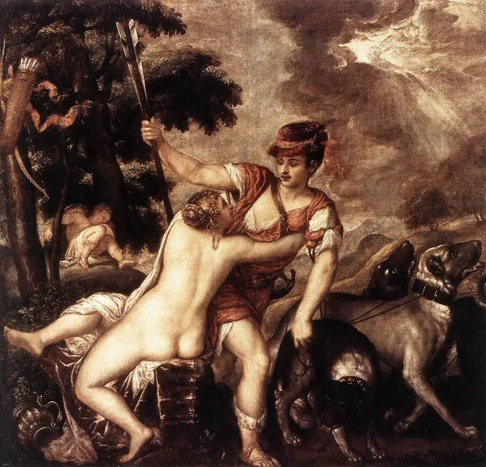Vénus et Adonis - Titian image 1 reproduction artisanale de tableau