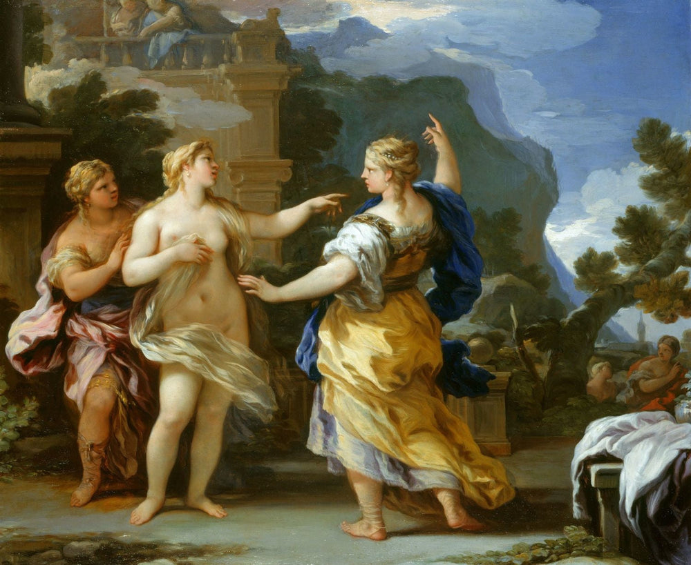 Vénus punit Psyché avec une tâche - Luca Giordano image 1 reproduction artisanale de tableau