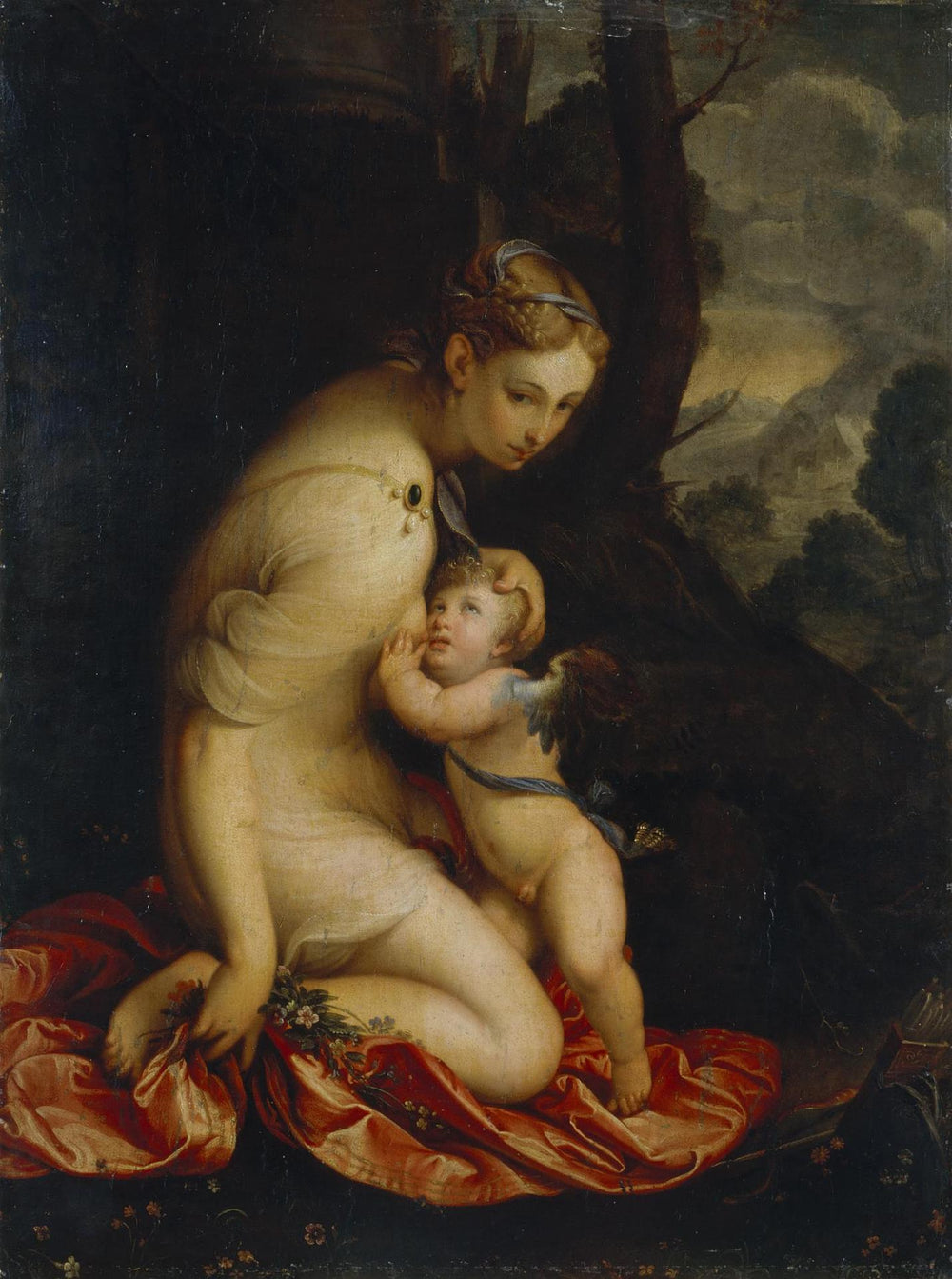 Vénus suçant Cupidon - Lavinia Fontana image 1 copie de tableau peinte à la main