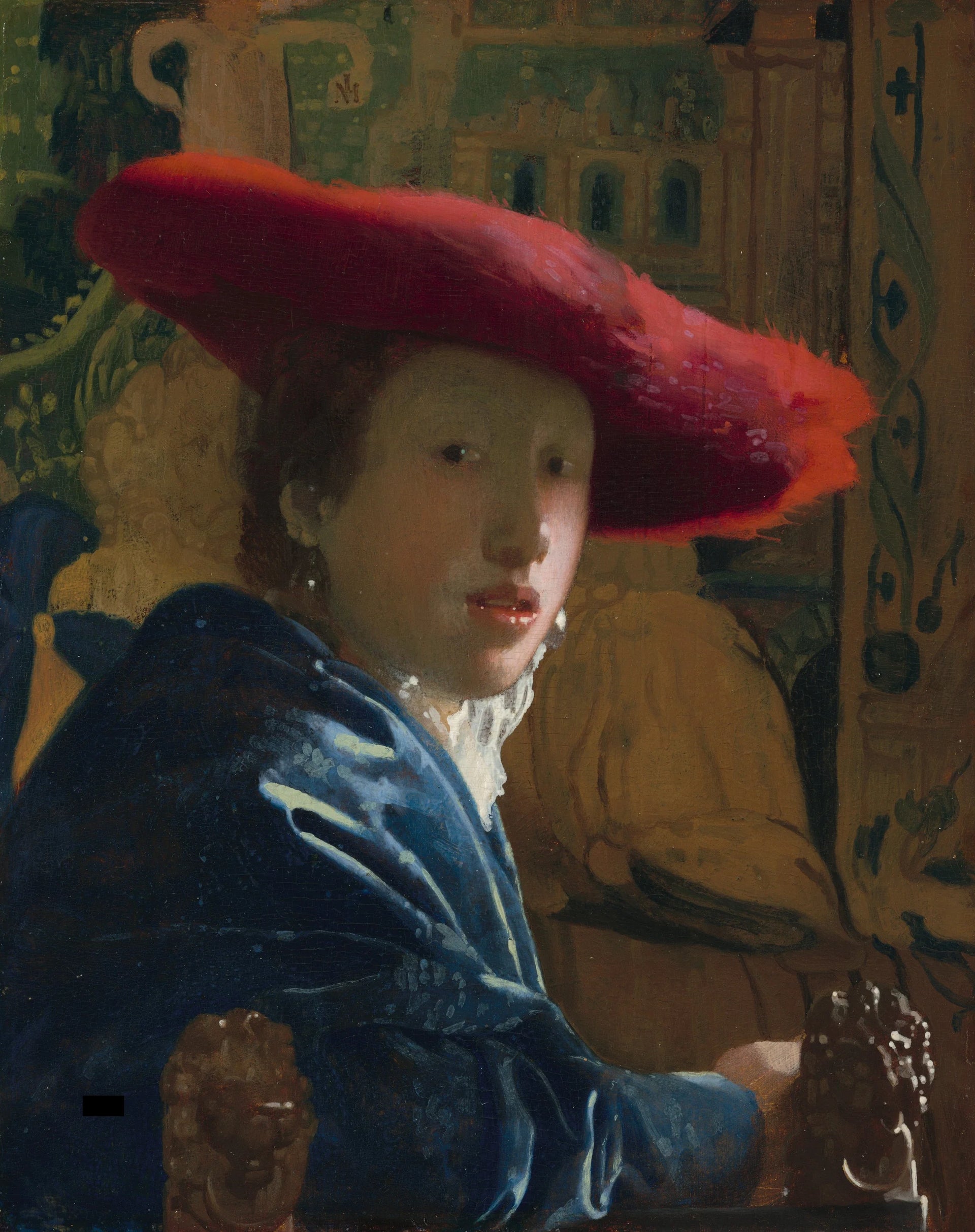 La Fille au chapeau rouge de Vermeer – reproduction peinture à l’huile sur toile