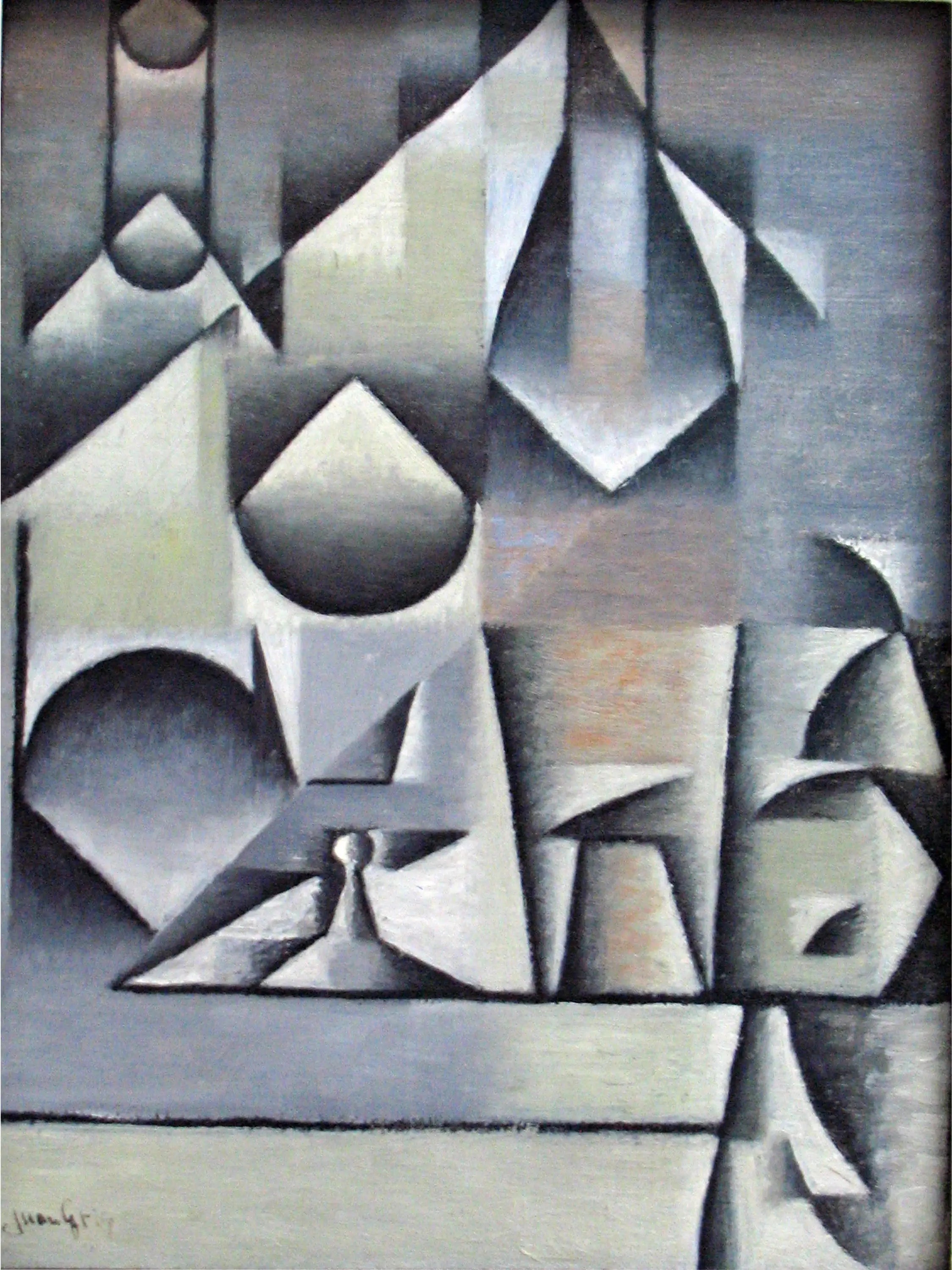 Verres et bouteilles - Juan Gris - Alpha Reproduction