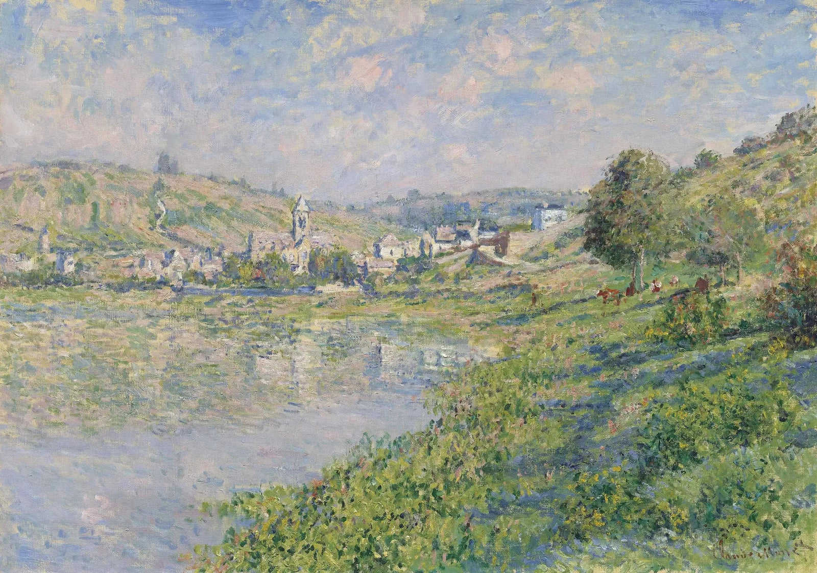Vétheuil - Claude Monet image 1 copie peinte à la main à l’huile