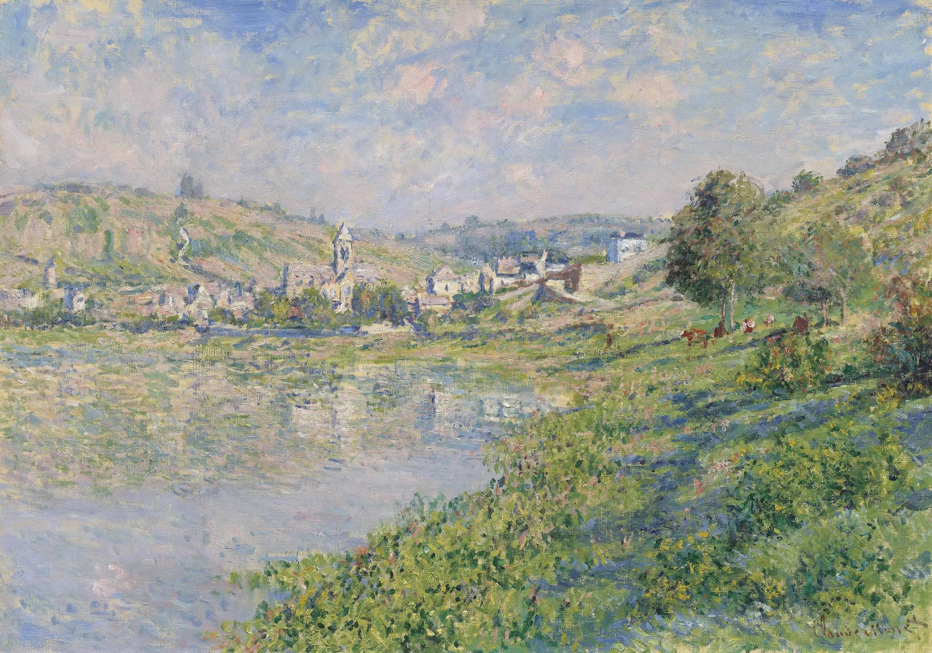 Vétheuil - Claude Monet image 1 copie peinte à la main à l’huile