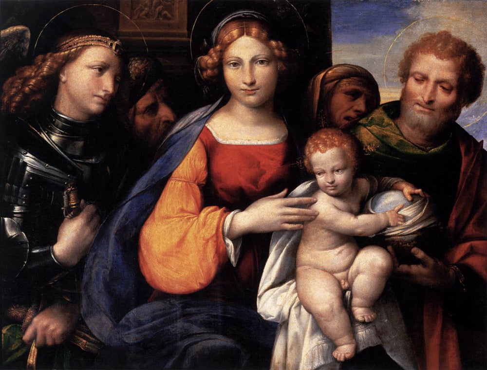 Vierge à l'Enfant avec des saints - Benvenuto Tisi image 1 reproduction d’œuvre d’art à l’huile