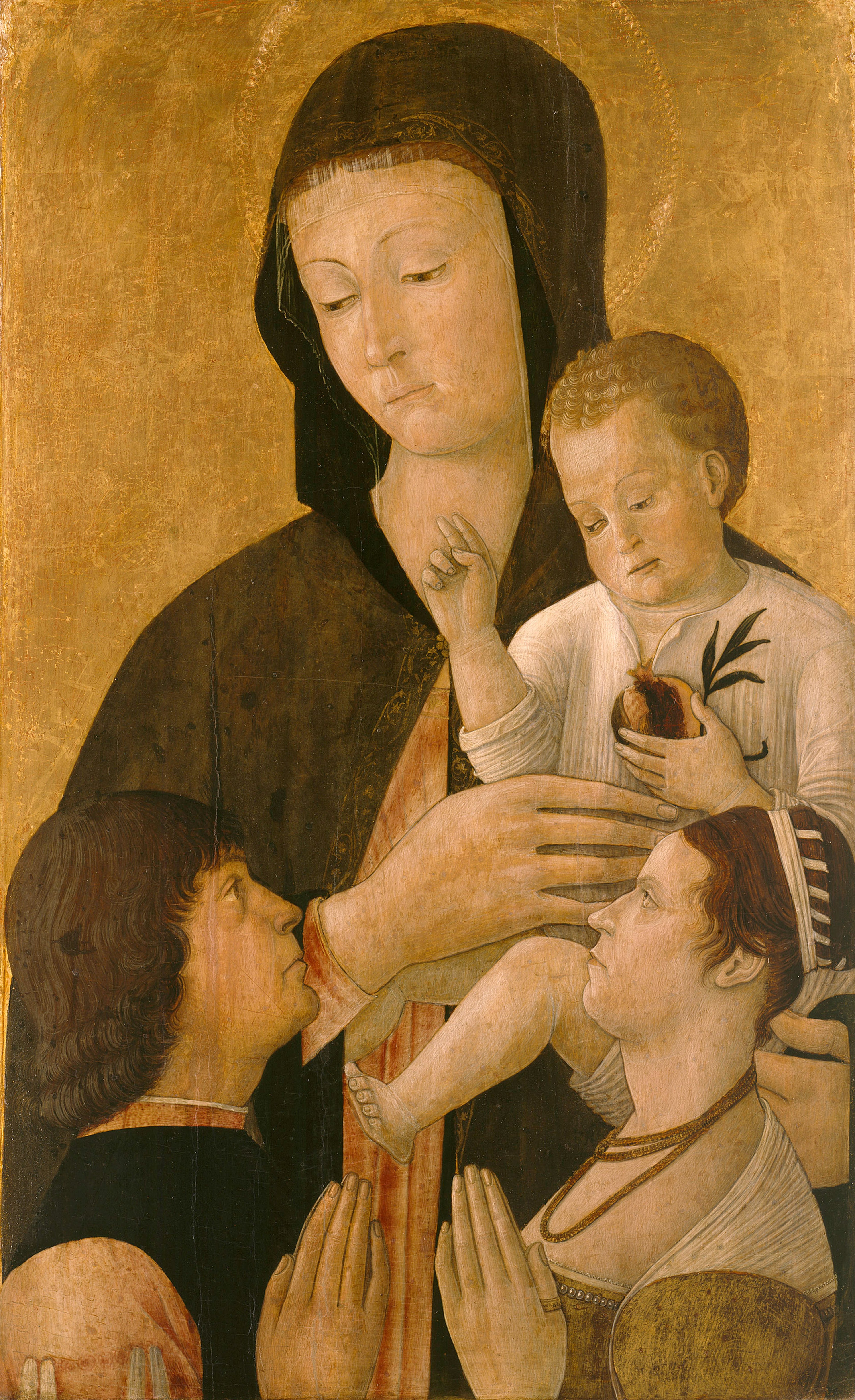 Vierge à l’enfant avec deux donateurs - Gentile Bellini - Alpha Reproduction