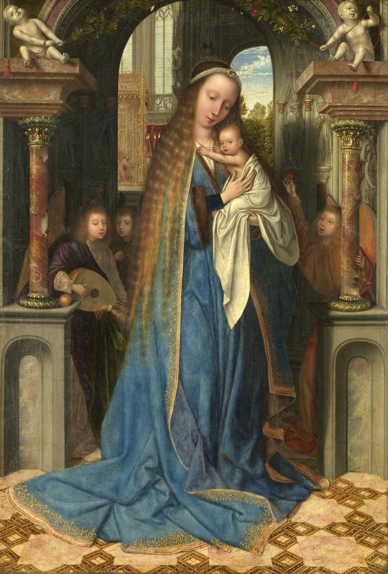 幼いイエスと天使を伴う聖母 - ケンタン・メッシス