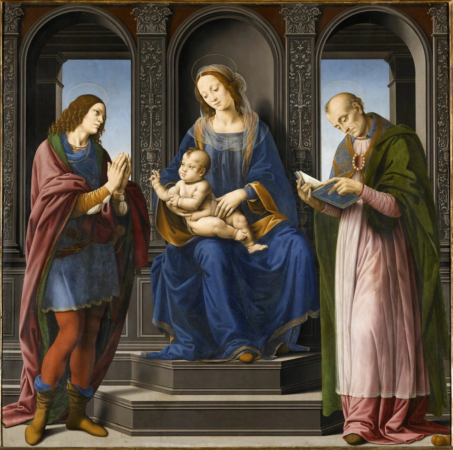La Vierge et l'Enfant entourés de saint Julien et de saint Nicolas de Myre - Lorenzo di Credi (Lorenzo di Andrea di Oderigo di Andrea di Credi, dit)
