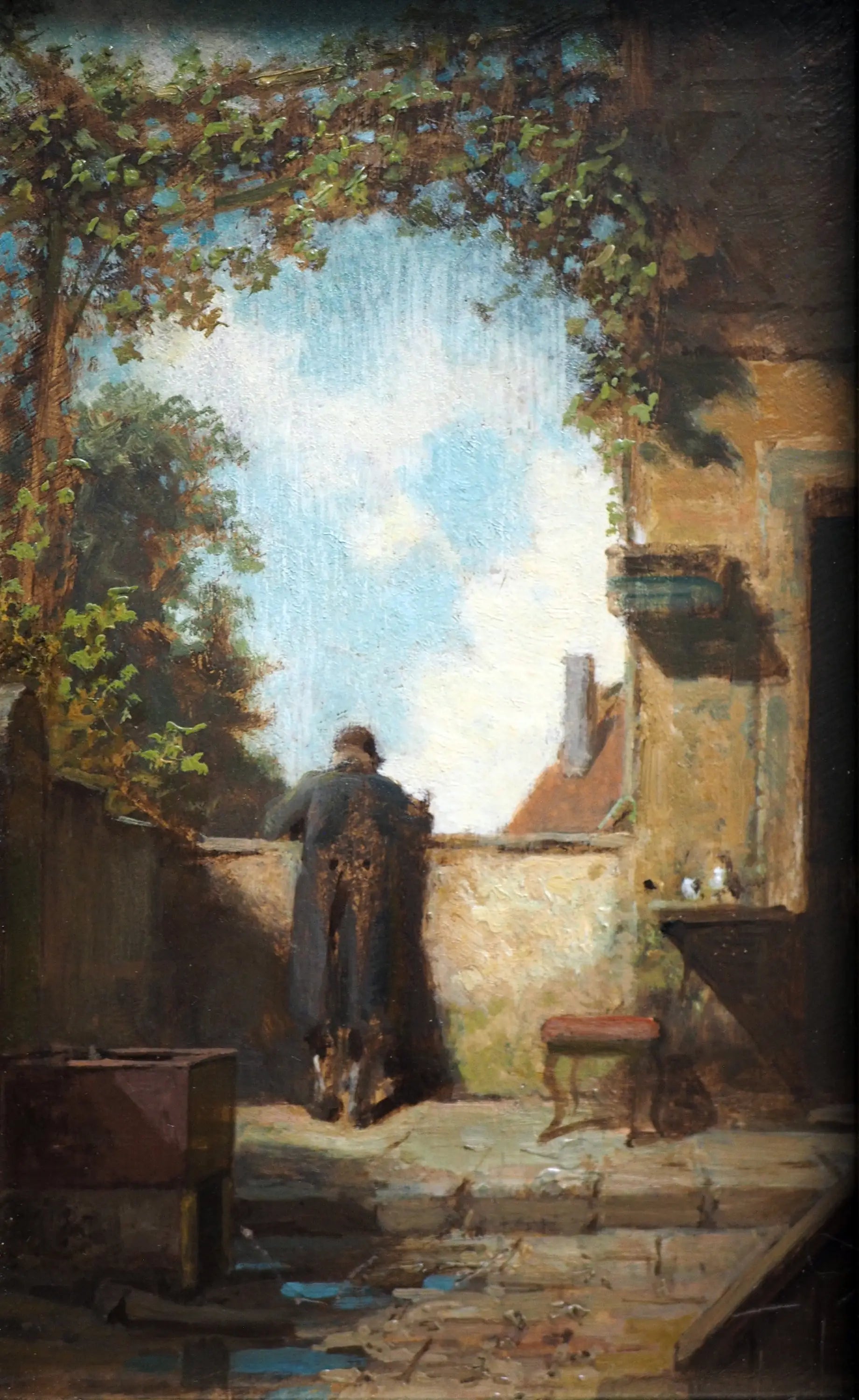 Vieux monsieur sur la terrasse - Carl Spitzweg image 1 tableau peint à l’huile sur toile