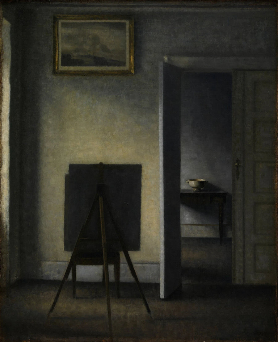 Intérieur avec le chevalet de l’artiste - Vilhelm Hammershøi