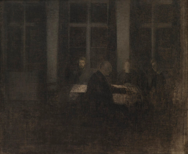 リビングルームでの夕方 - Vilhelm Hammershøi