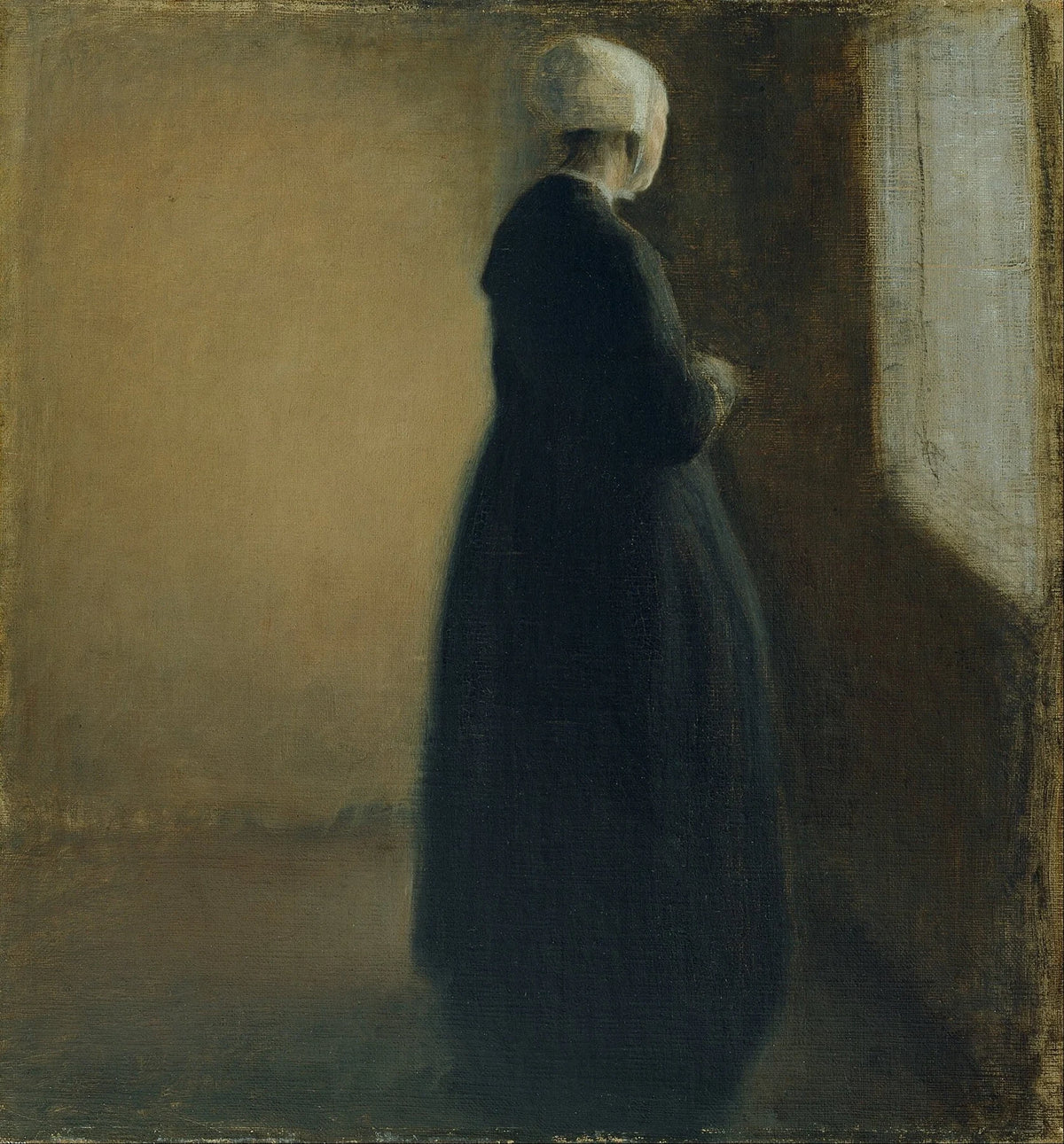 窓辺に立っている老婦人 - Vilhelm Hammershøi