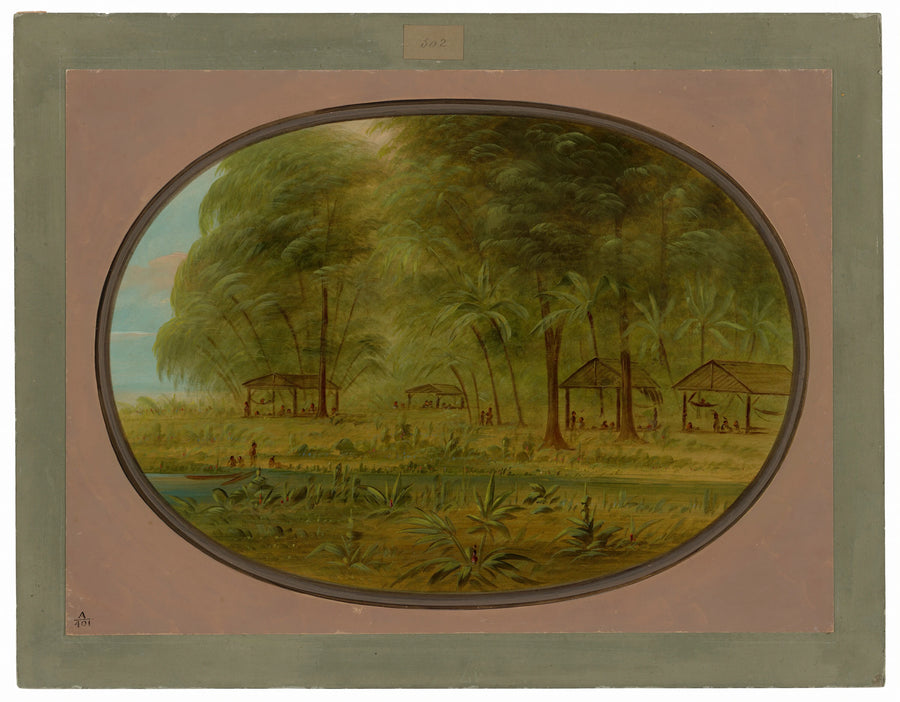 Un village caraïbe en Guyane néerlandaise - George Catlin