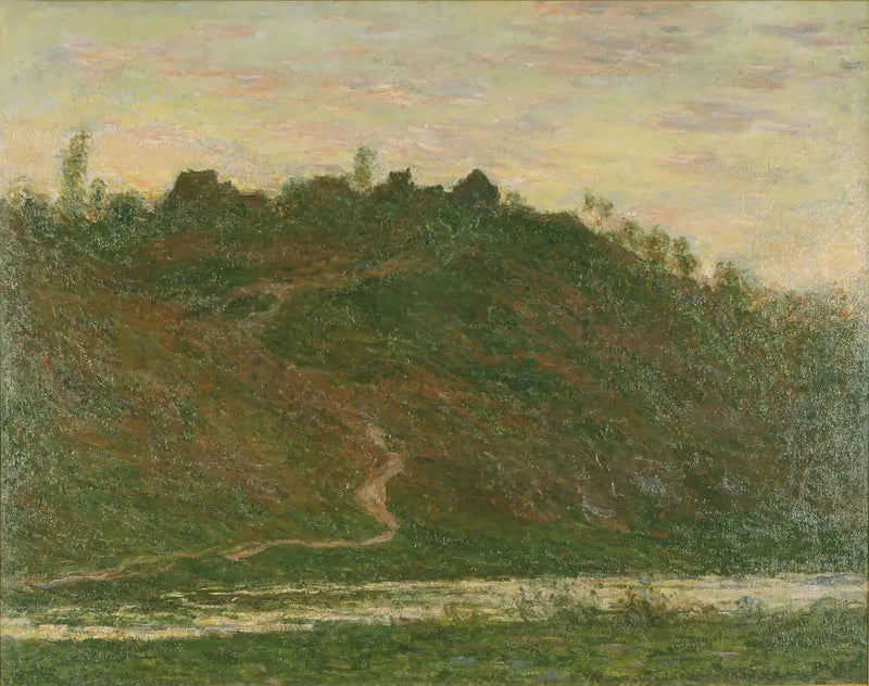 ロッシュ＝ブロンド村、夕暮れの効果 - クロード・モネ