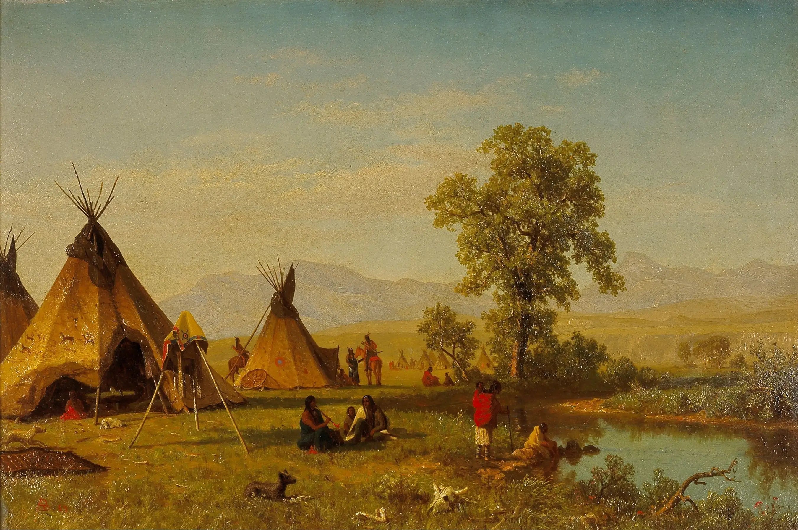 Village sioux près de Fort Laramie - Albert Bierstadt - Alpha Reproduction