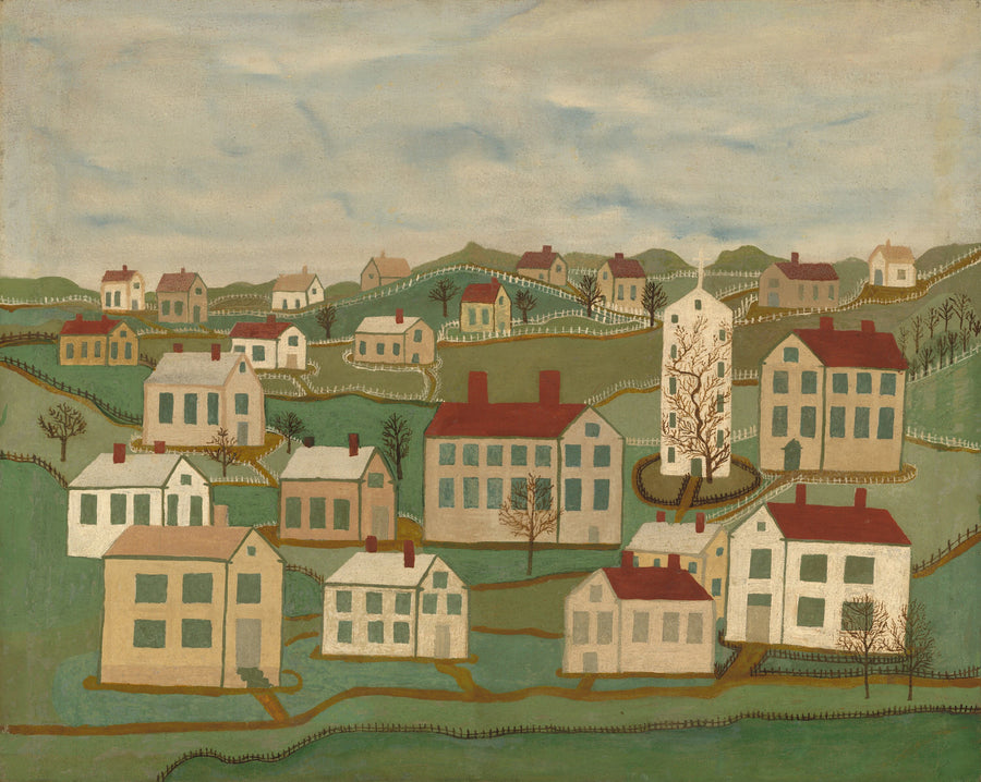 Vingt-deux maisons et une église - American 19th Century