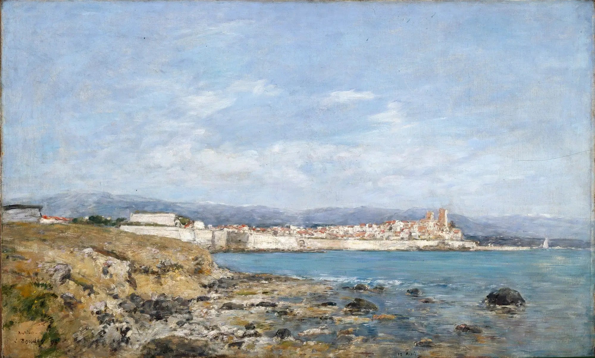 Voir d'Antibes au coucher du soleil - Eugène Boudin image 1 tableau peint à l’huile sur toile