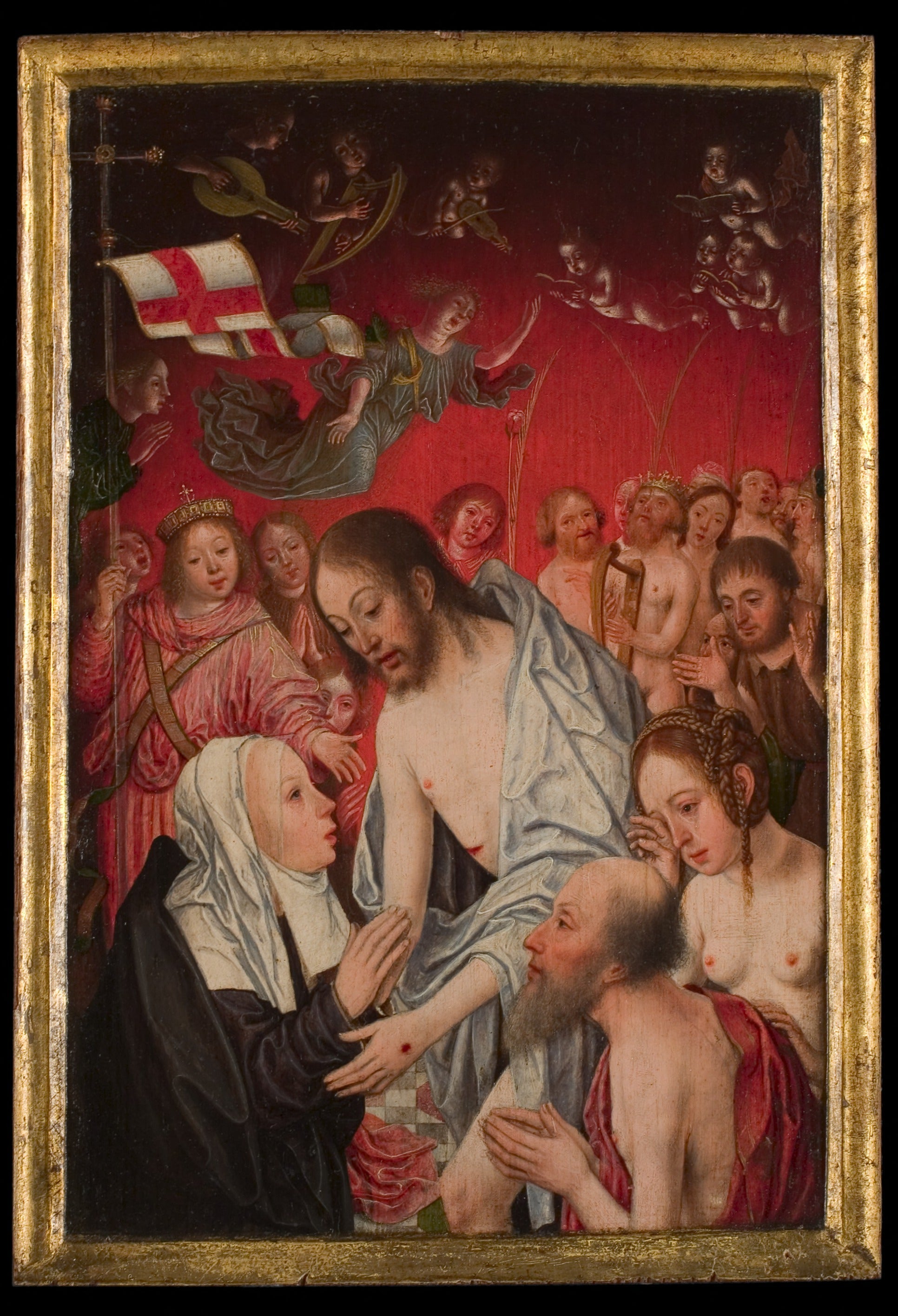 Volet d'un diptyque représentant l'apparition du Christ devant Marie - Jan Mostaert image 1 copie de tableau peinte à la main
