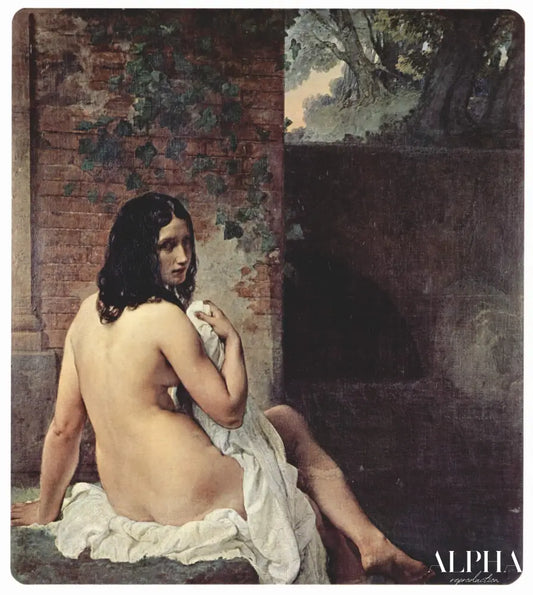 Back view of a bather - Francesco Hayez - Reproductions de tableaux et peintures haut de gamme