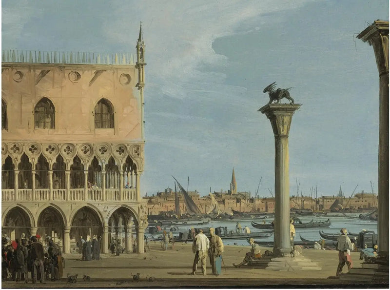 カナレットによるドージェ宮殿の南西角からのピアゼッタの眺め

Source:
Vue de la Piazetta avec l'angle sud-ouest du Palais des Doges - Canaletto