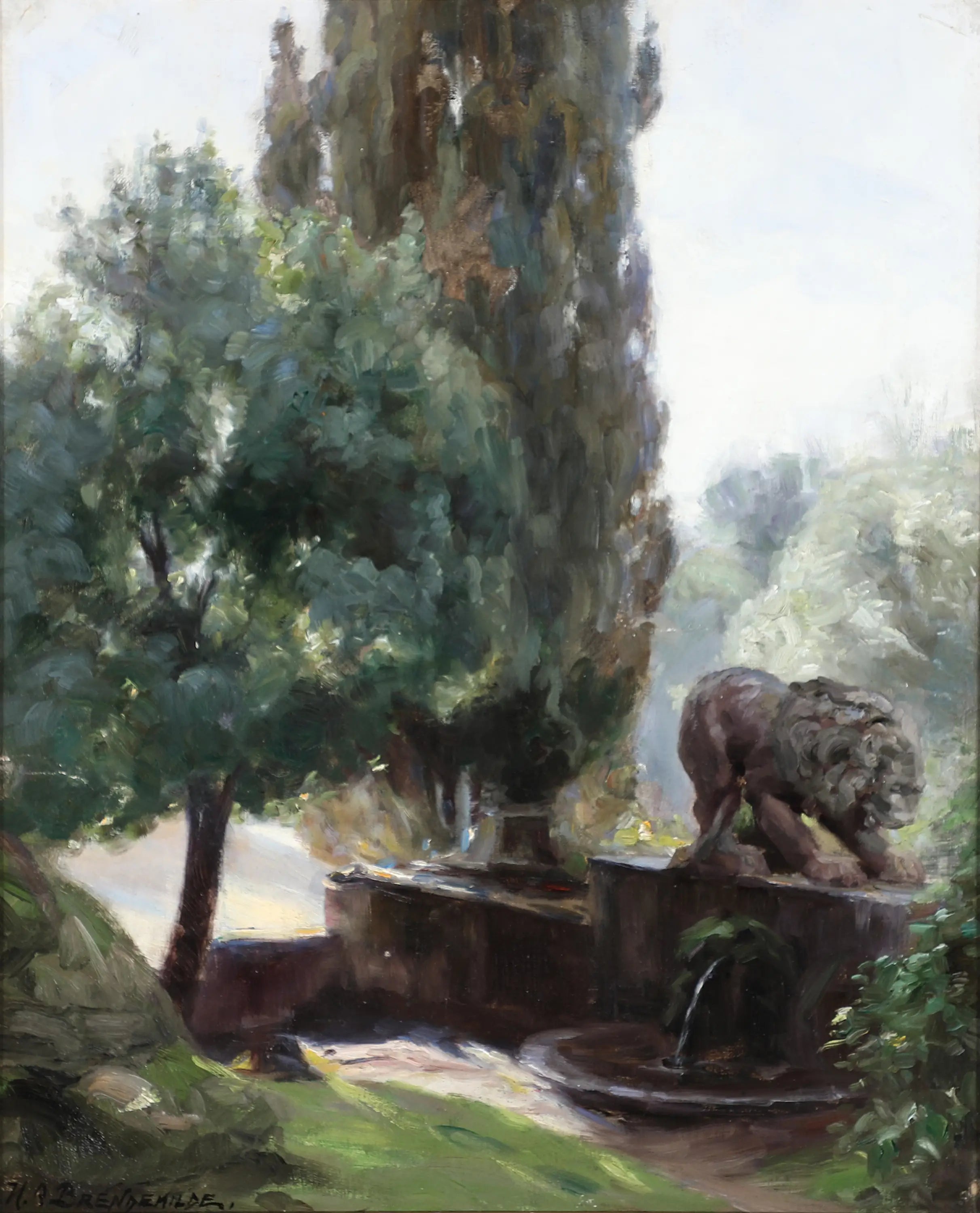 Vue depuis les jardins de la Villa Borghese. - H. A. Brendekilde - Alpha Reproduction