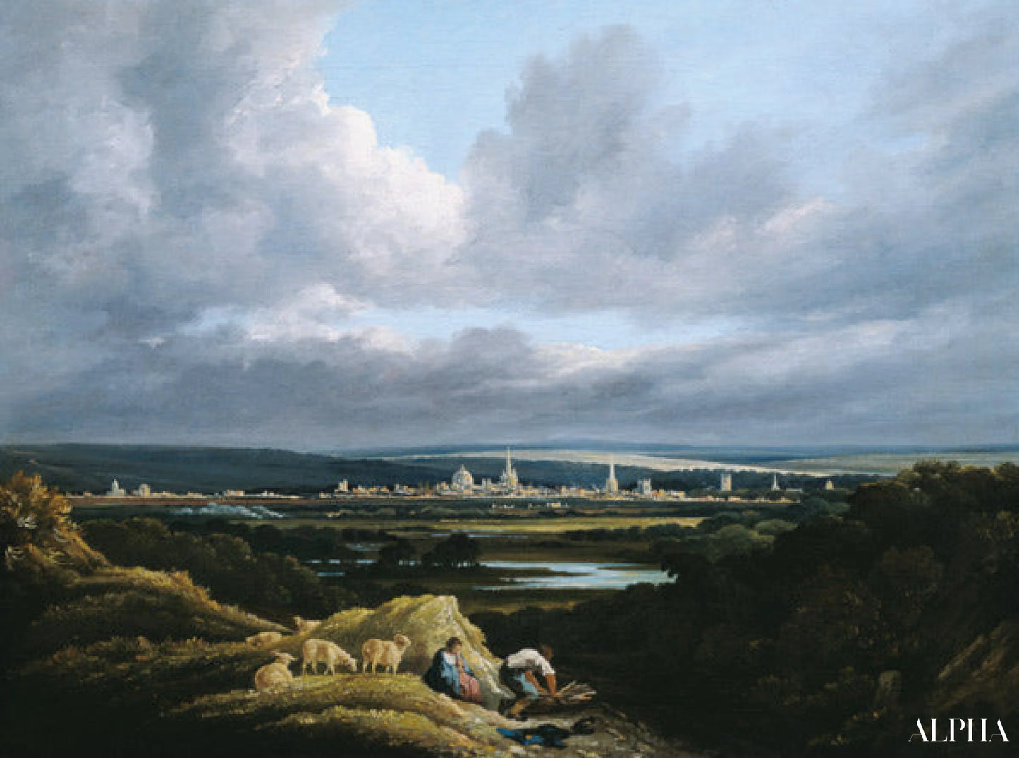 Vue d'Oxford à distance - William Turner - Reproductions de tableaux et peintures haut de gamme