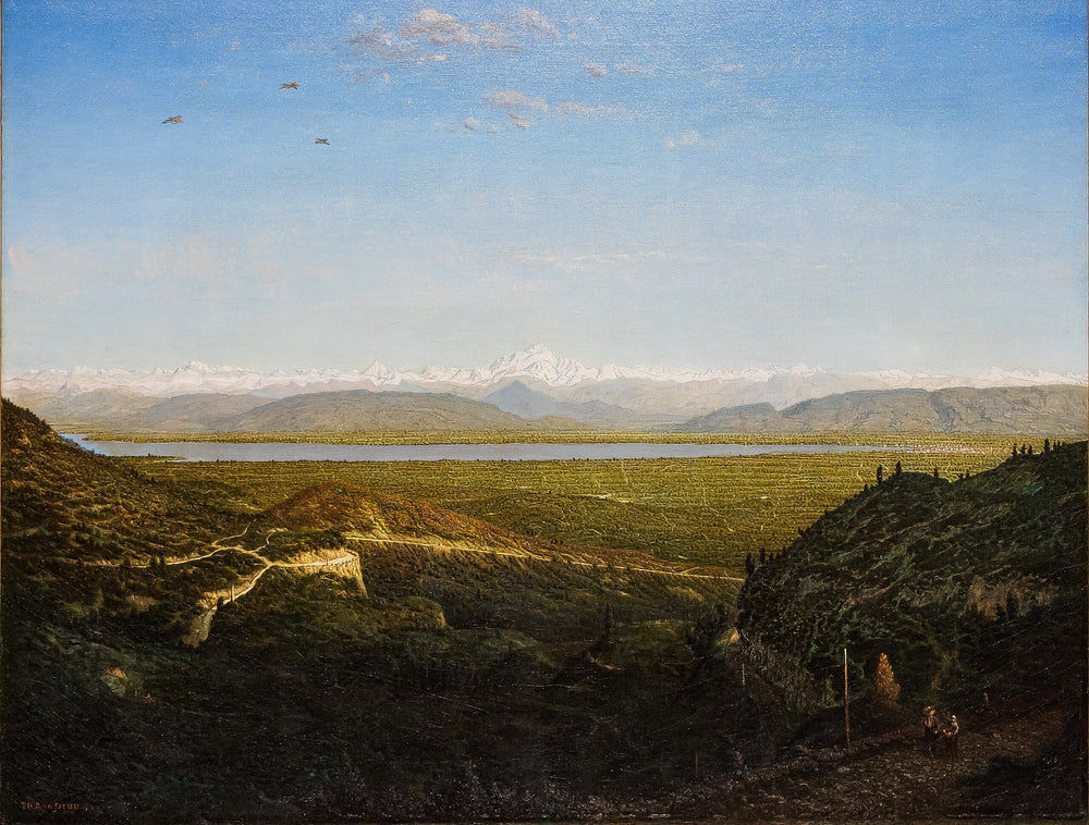 Vue du Mont Blanc, vue depuis La Faucille - Théodore Rousseau image 1 copie de tableau peinte à la main
