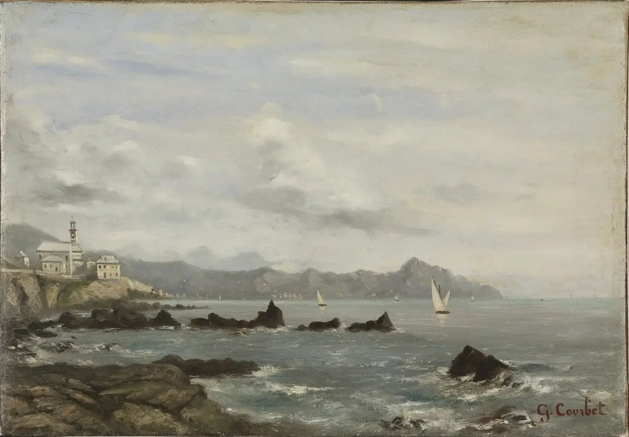 レマン湖の眺め - ギュスターヴ・クールベ