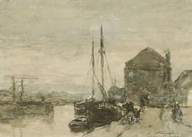Vue du Turfmarkt avec l'Eendjespoort à Haarlem - Johan Hendrik Weissenbruch