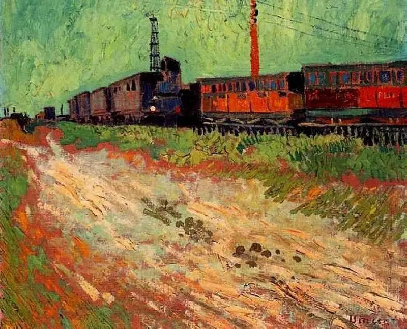 アルルの鉄道貨車 - ヴィンセント・ヴァン・ゴッホ
