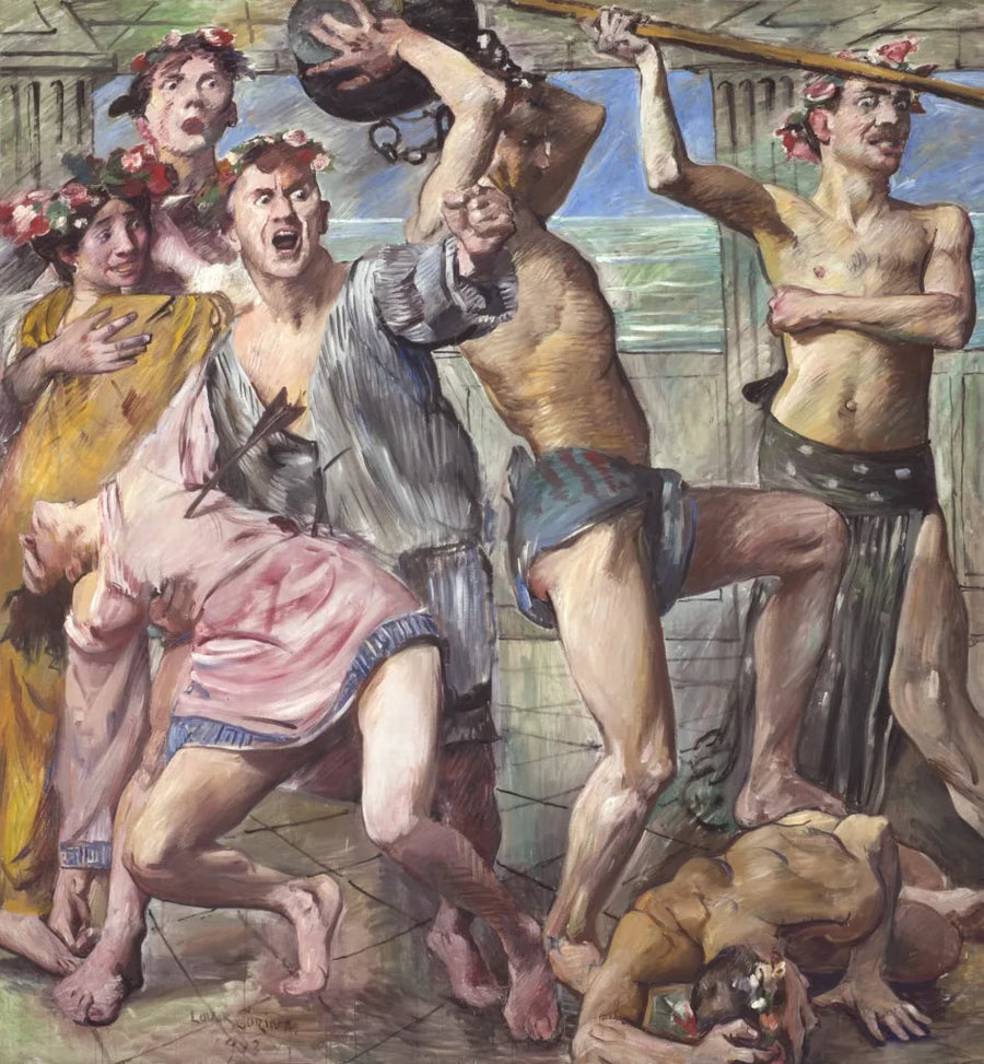 Wandschmuck der Villa Katzenellenbogen: Die Freier im Kampf gegen Odysseus - Lovis Corinth