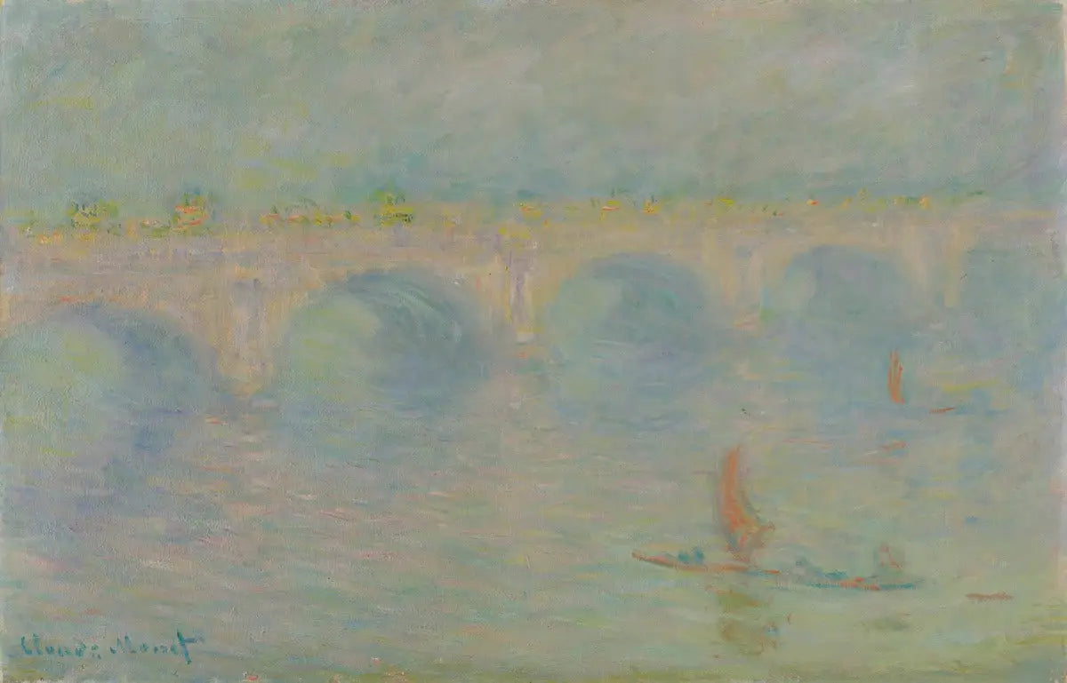 Reproduction du tableau « Waterloo Bridge, effet de soleil - Claude Monet » par Alpha Reproduction en peinture à l’huile