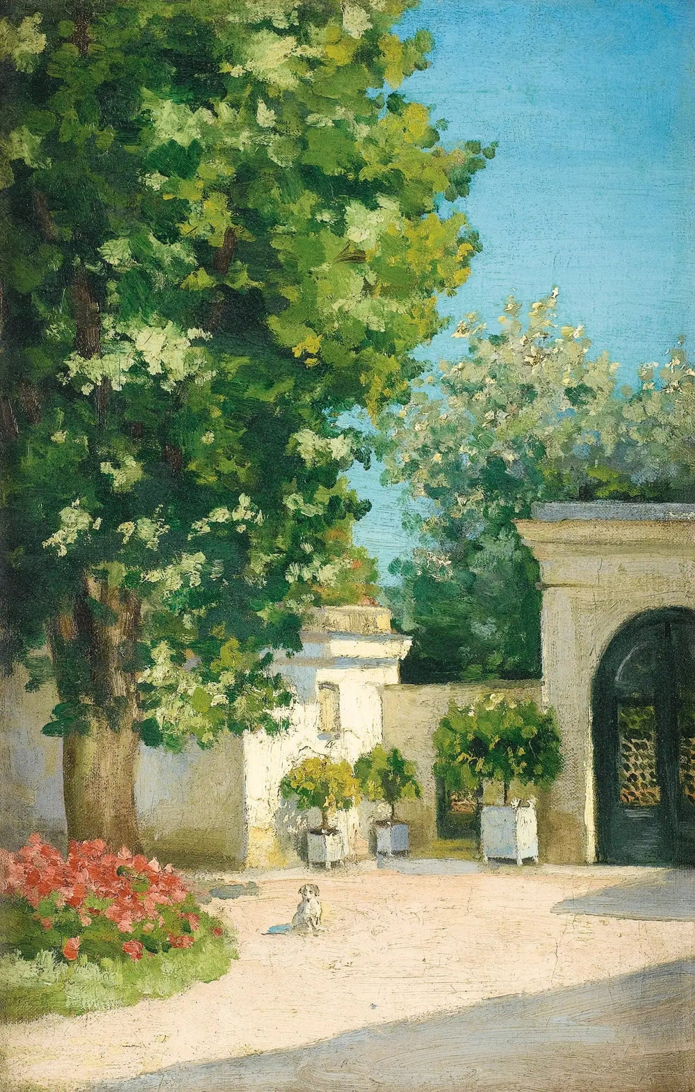 Yerrès. De l'exèdre, le porche de la demeure familiale - Gustave Caillebotte image 1 reproduction réalisée par Alpha Reproduction