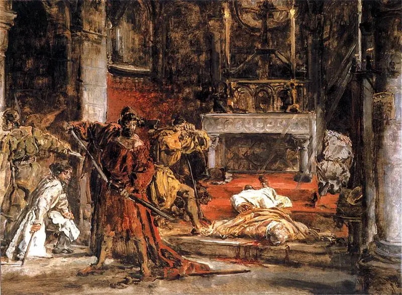 Zabójstwo św. Stanisława - Jan Matejko image 1 reproduction d’œuvre d’art à l’huile