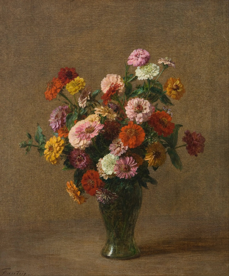 ジニア - アンリ・ファンタン＝ラトゥール

Source:
Zinnias - Henri Fantin-Latour